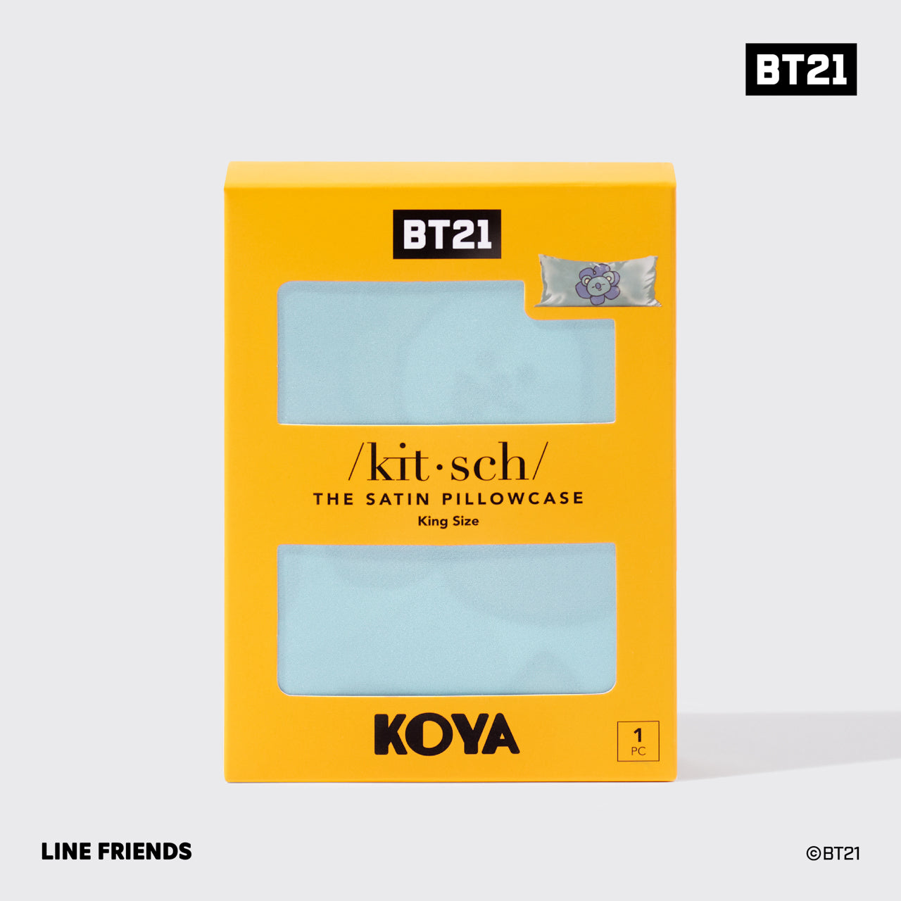 Kitsch x BT21 Taie d'oreiller en satin - KOYA | King