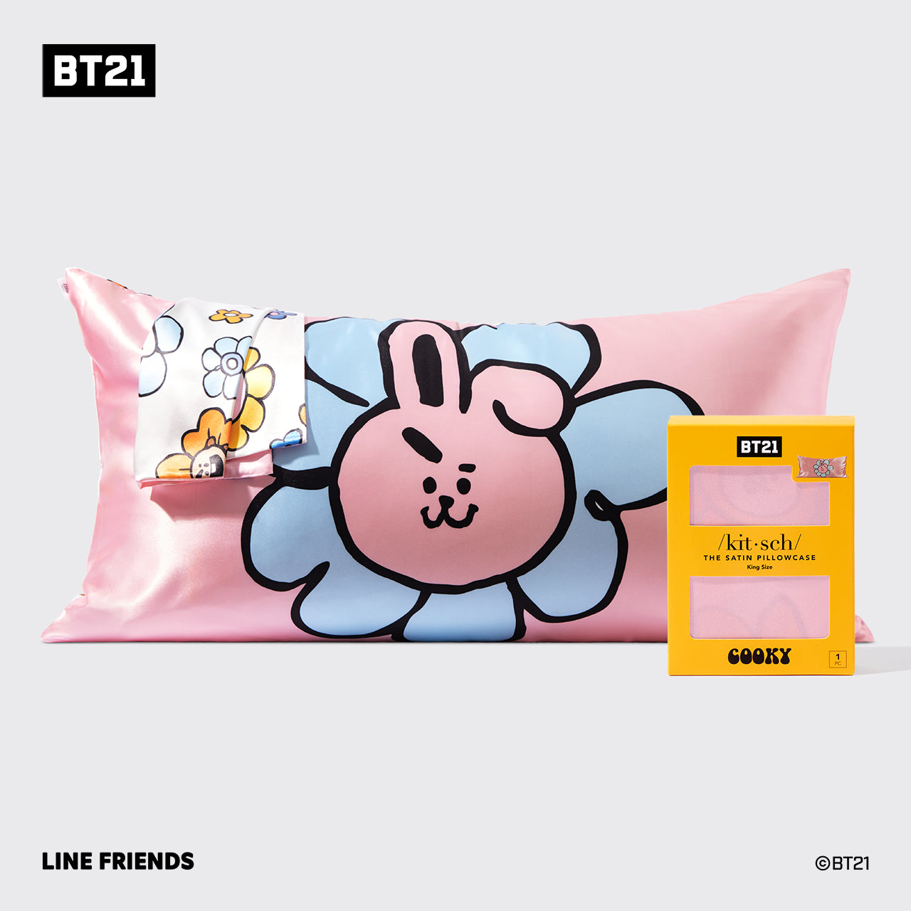 BT21 x Kitsch Funda de almohada COOKY - King