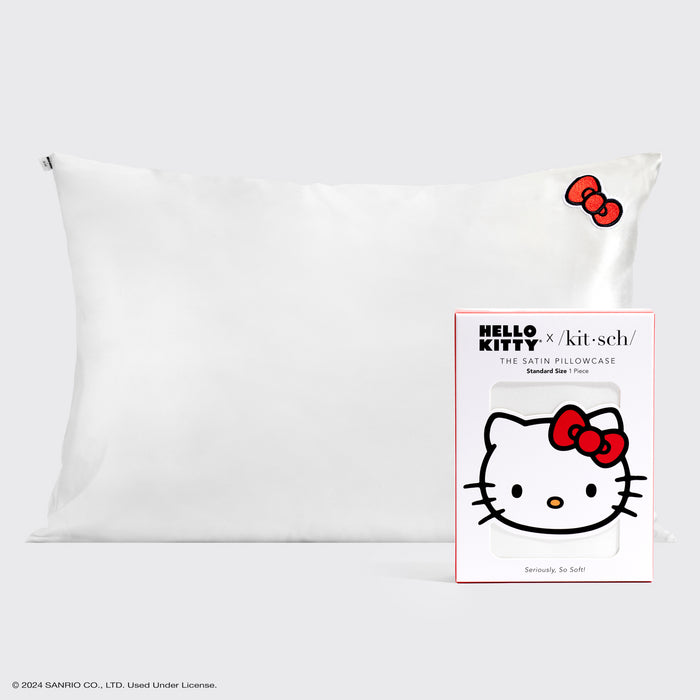 Satin Kopfkissenbezug Hello Kitty x Kitsch - Elfenbein Hello Kitty Schleife