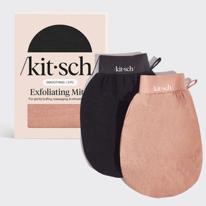 Guanto esfoliante 2 pezzi - Nero e terracotta