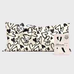 Satin Pillowcase in Heart Print - King