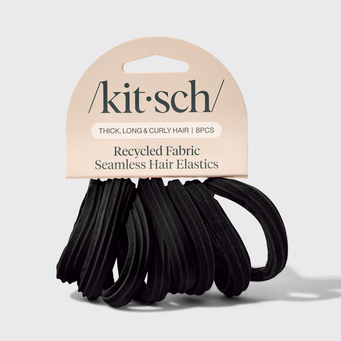 Set de 8 gomas para el pelo sin costuras - Negro