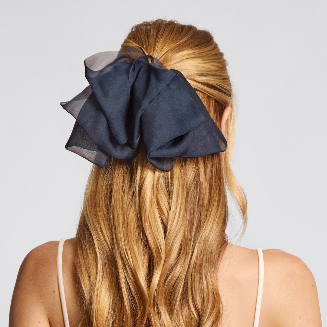 Pinza de pelo con lazo de gasa - Azul orquídea