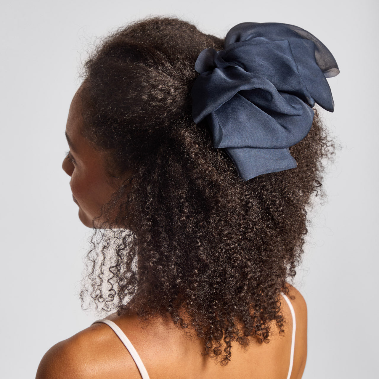 Pinza de pelo con lazo de gasa - Azul orquídea
