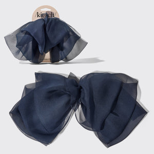 Pinza de pelo con lazo de gasa - Azul orquídea