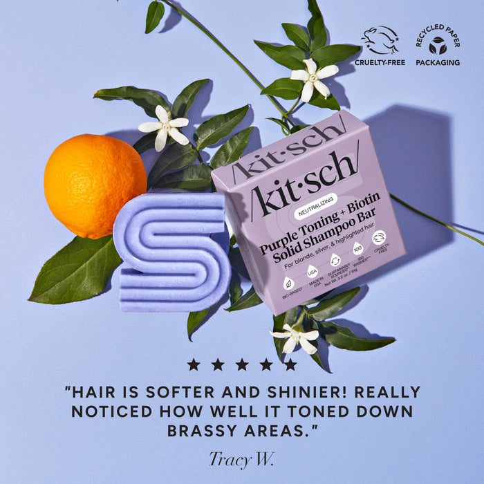 Purple Toning Shampoo & Conditioner Bar Combo for Color-Treated & Grey Hair