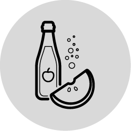 Apple cider vinegar bottle with apple slice